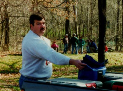 Jeff messing around in the back of his truck