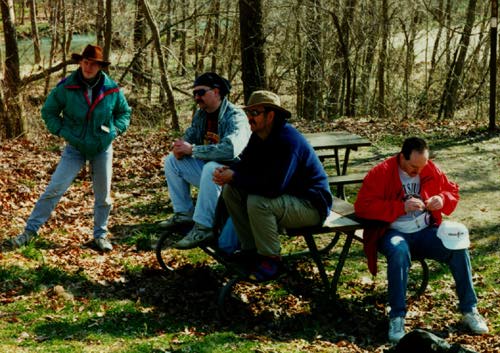 Dave, Jim, John, and Gil hanging out